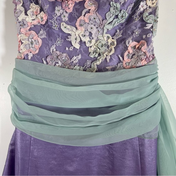 Nicole Miller Strapless Embroidered Embellished Lace Corset Mermaid Maxi Dress 6 - Picture 7 of 15